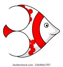 Cool and simple fish coloring vector icon image