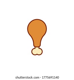 Cool And Simple Flat Icon Of Chicken Drumstick