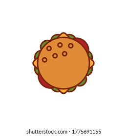Cool and simple flat icon of hamburger