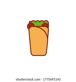 Cool and simple flat icon of kebab