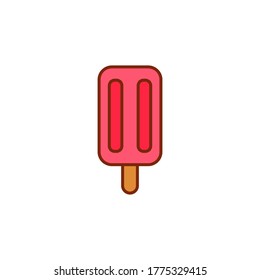 Cool and simple flat icon of popsicle