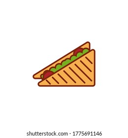 Cool und einfache flache Ikone von Sandwich