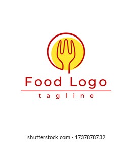 Coole und einfache Gabel, Logo-Vorlage für das Restaurant