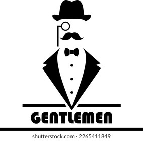 cool and simple gentlemen vector illustration great for classic and elegant designs