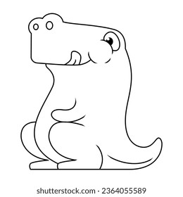 Cool and simple hungry dino vector icon image