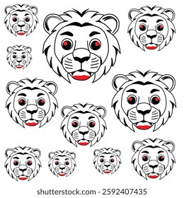 cool and simple lion cub head vector cardboard