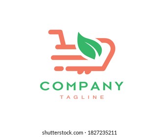 Cool simple logo design of shopping cart