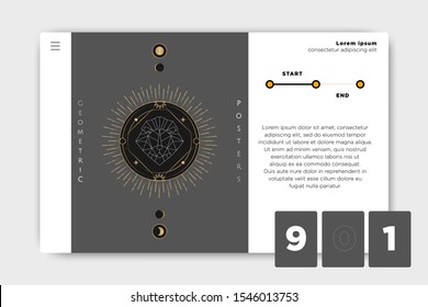 cool simple and minimalist tarot card designs, in a cool landing page layout, can be used for websites, phones, business cards, name cards