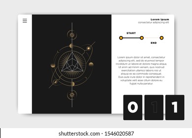 cool simple and minimalist tarot card designs, in a cool landing page layout, can be used for websites, phones, business cards, name cards