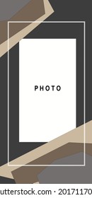 Cool simple photo frames for displaying social media posts or for presentations with geometric basic shapes and matching natural colors
