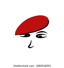 Cool and simple red berret logo