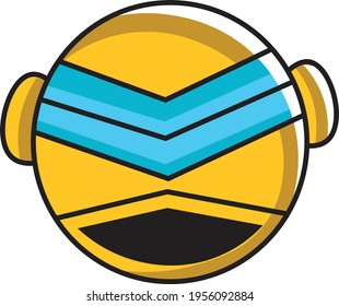 Ilustración del logo de un robot genial y simple.