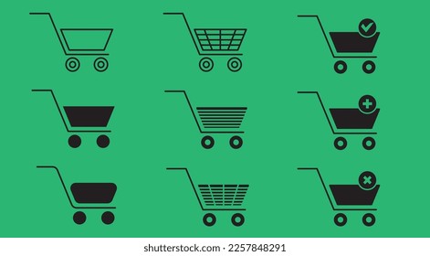 A cool and simple shopping cart or e commerce logo that is silhouette in color and consists of black lines is suitable for graphic design