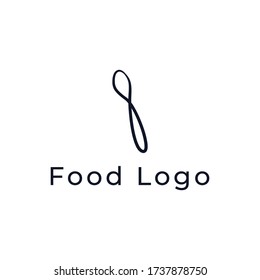 Cool and simple spoon logo, restaurant logo template vector