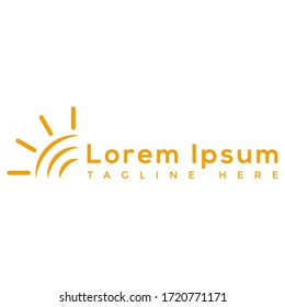 fresco y simple logotipo de sol vector