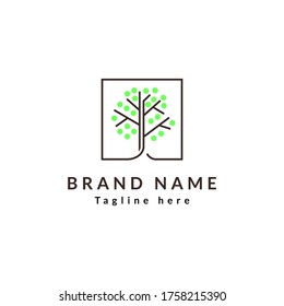 plantilla de logotipo de árbol simple y genial, diseño de logotipo de árbol