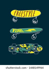 Cool Skateboard vector set for t shirt