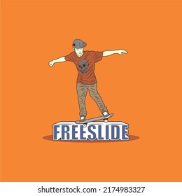cool skateboarding street style vector