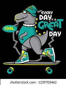 cool skater dinosaur