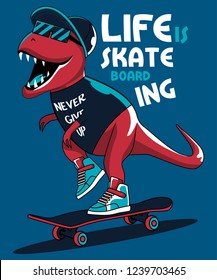 cool skater dinosaur