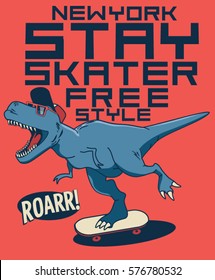 cool skater dinosaur