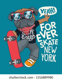 Cool Skater dog vector design