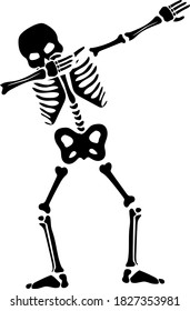 Cool skeleton silhouette vector. Halloween
