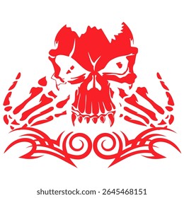 ilustração de imagem vetorial de tatuagem de esqueleto legal	