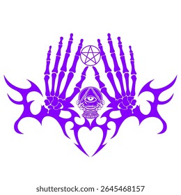 cool skeleton tattoo vector image illustration	