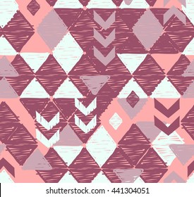 Cool Sketched And Textured Geo Print ~ Seamless Background