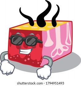 Cool skin cartoon character wearing expensive black glasses