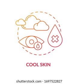 Cool skin red concept icon. Cold weather treatment. Disease sign. Dermatology and skincare. Rotavirus symptom idea thin line illustration. Vector isolated outline RGB color drawing
