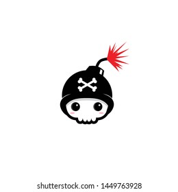COOL SKULL BOMB DESIGN VECTOR MASCOT.