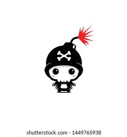COOL SKULL BOMB DESIGN VECTOR MASCOT EPS 10.