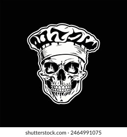 cool skull chef illustration vector design