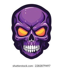 Cool skull esport logo vector