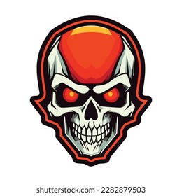 Cool skull esport logo vector