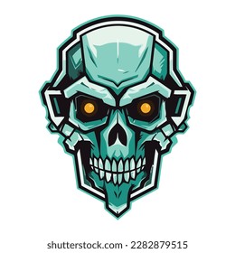 Cool skull esport logo vector