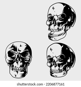 cool skull head detail set