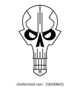 Cool skull logo on white background. Vector illustration