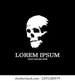 Cool skull logo side view. Skull vector illustration.