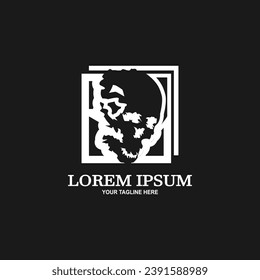 Cool skull logo side view. Skull vector illustration.