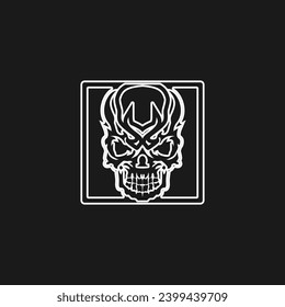 Cool skull logo. Skull vector illustration.