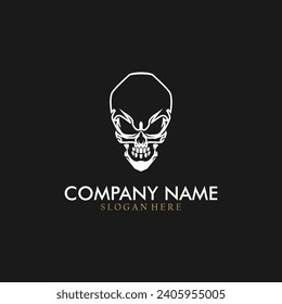 Cool skull logo. Skull vector illustration.