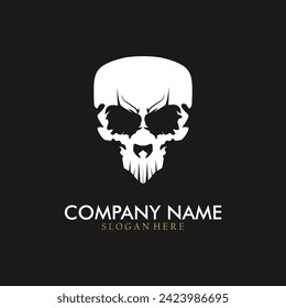 Cool skull logo. Skull vector illustration.	