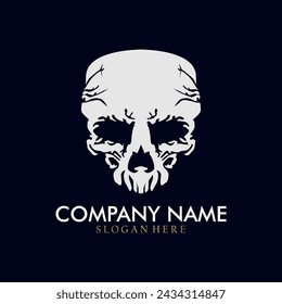 Cool skull logo. Skull vector illustration.	