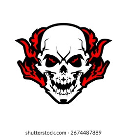Cool skull logo. Skull vector illustration.