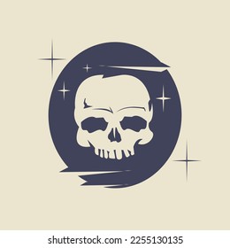 cool skull vector design ,simple skull logo vector illustration design