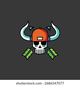 Cool Totenkopf tragen Orangen Hut