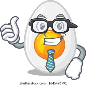 cool and smart Businessman boiled egg wearing glasses